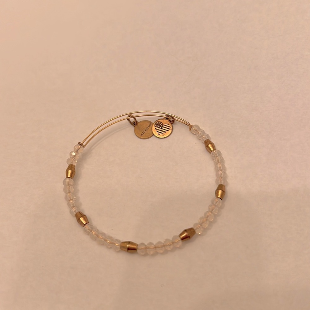 Alex and Ani rose gold beaded bracelet